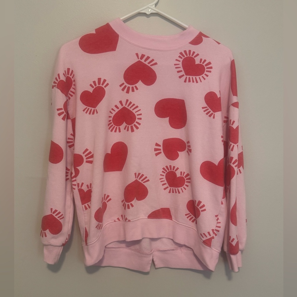 Old Navy Pink Sweater with Red Heart Design